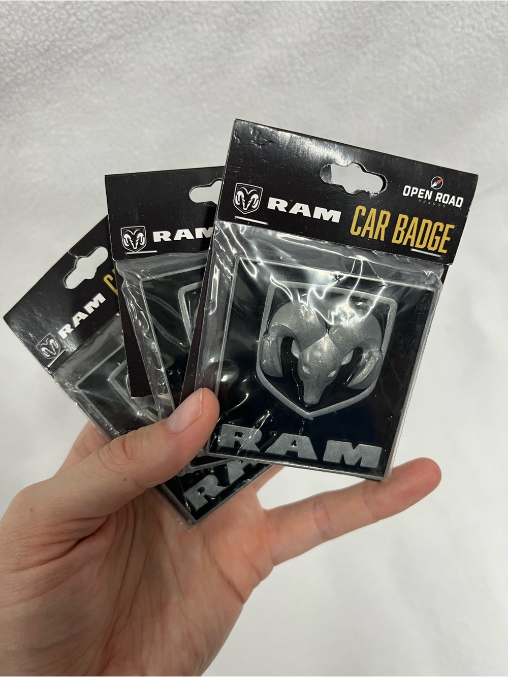 Silver & Black RAM Car Badge Pack of 3